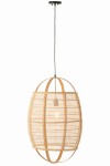 lampa sufitowa bambusowa z lnem owal - j-line
