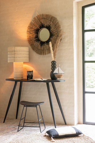 konsola oval teak black j-line