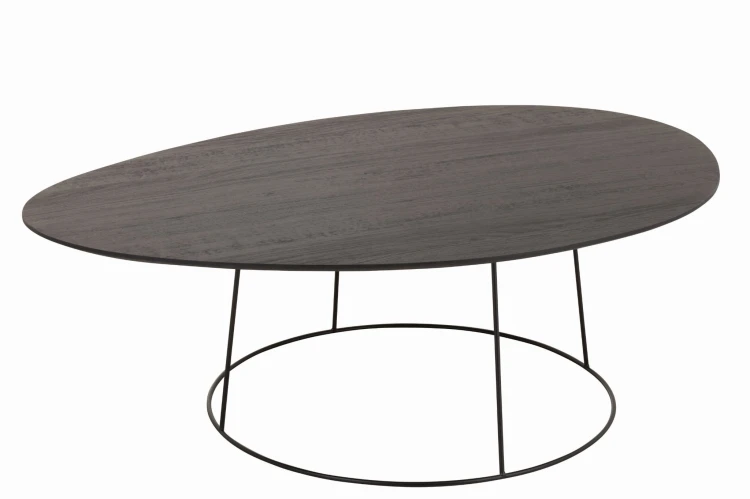 stolik kawowy oval wood brown j-line