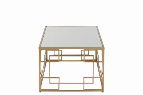 stolik kawowy lines gold szkło metal j-line