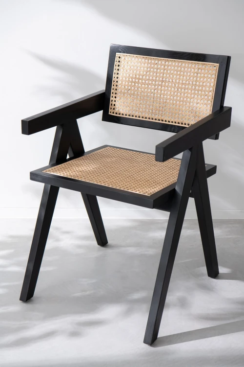 krzesło grid jesion rattan black j-line