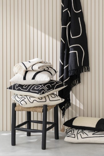 stołek square teak seagrass black j-line