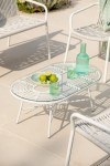 stolik ogrodowy lounge oval metal szkło white j-line