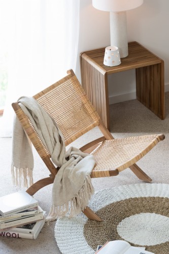 krzesło składane rattan teak natural j-line