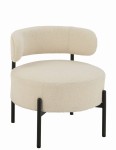 fotel lounge boucle white black j-line