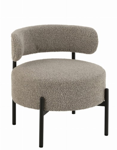 fotel lounge boucle grey black j-line