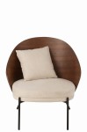 fotel lounge lone ply drewno metal brown beige j-line