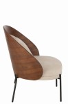 fotel lounge lone ply drewno metal brown beige j-line