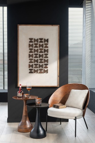 fotel lounge lone ply drewno metal brown beige j-line