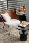 fotel lounge lone ply drewno metal brown beige j-line