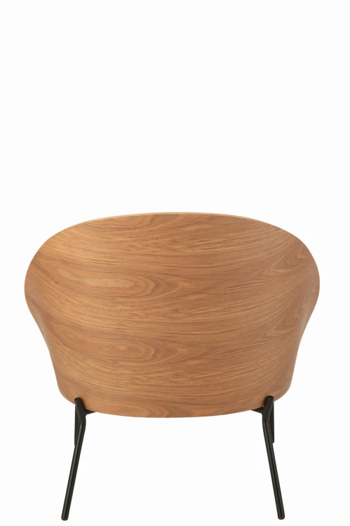 krzesło lounge lone ply metal drewno natural beige j-line