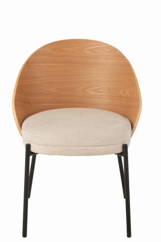 krzesło lone ply drewno metal natural beige j-line