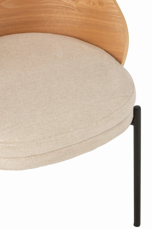 krzesło lone ply drewno metal natural beige j-line