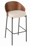 krzesło barowe lone ply drewno metal brown beige j-line