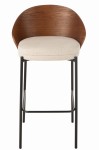 krzesło barowe lone ply drewno metal brown beige j-line