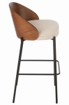 krzesło barowe lone ply drewno metal brown beige j-line