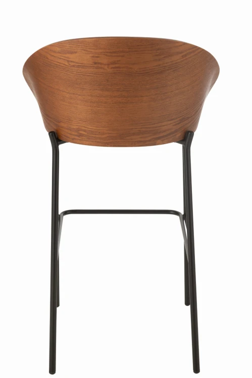krzesło barowe lone ply drewno metal brown beige j-line