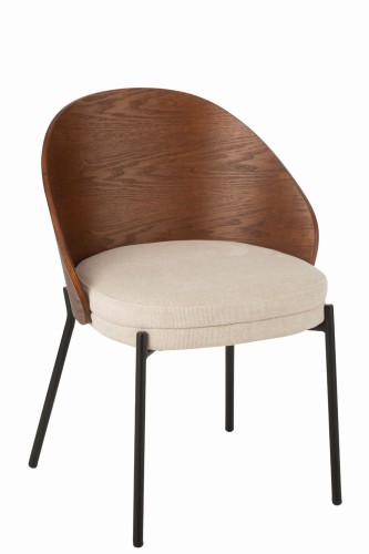 krzesło lone ply drewno metal brown beige J-Line