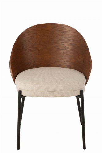 krzesło lone ply drewno metal brown beige J-Line