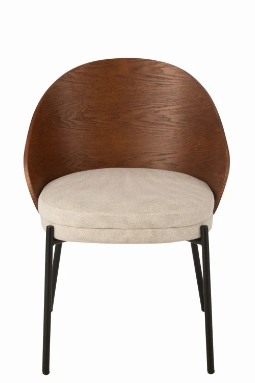 krzesło lone ply drewno metal brown beige J-Line