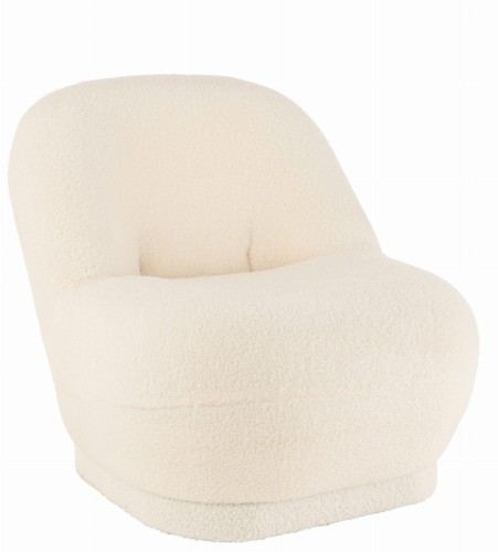 fotel teddy boucle white j-line