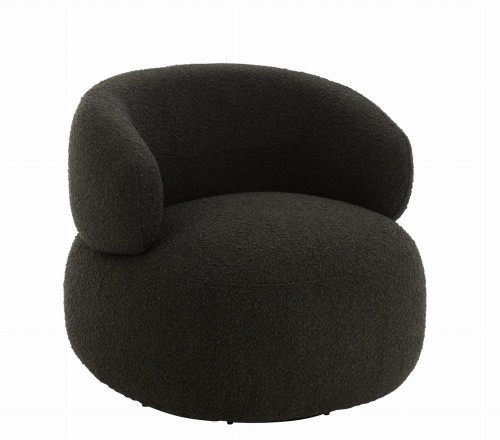 fotel japandi obrotowy swivel round black j-line