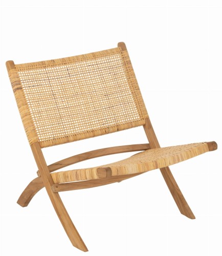 krzesło składane rattan teak natural j-line