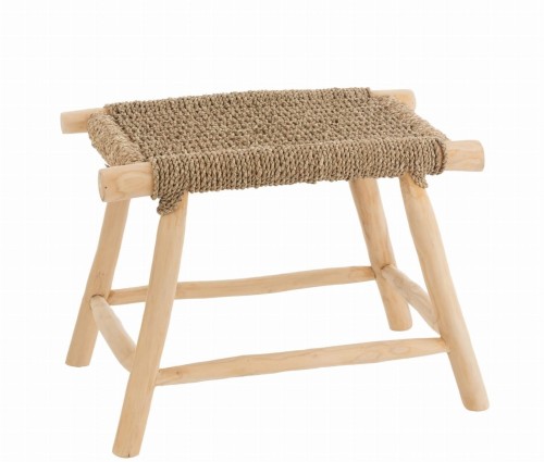 stołek taboret timo trawa teak naturalny j-line