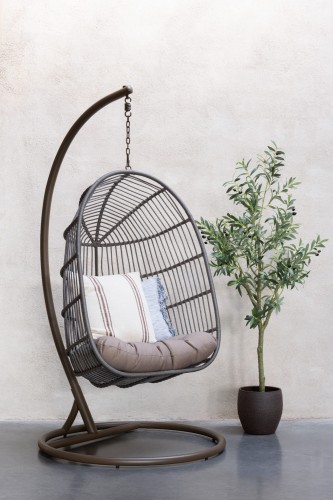 fotel wiszący egga steel brown j-line
