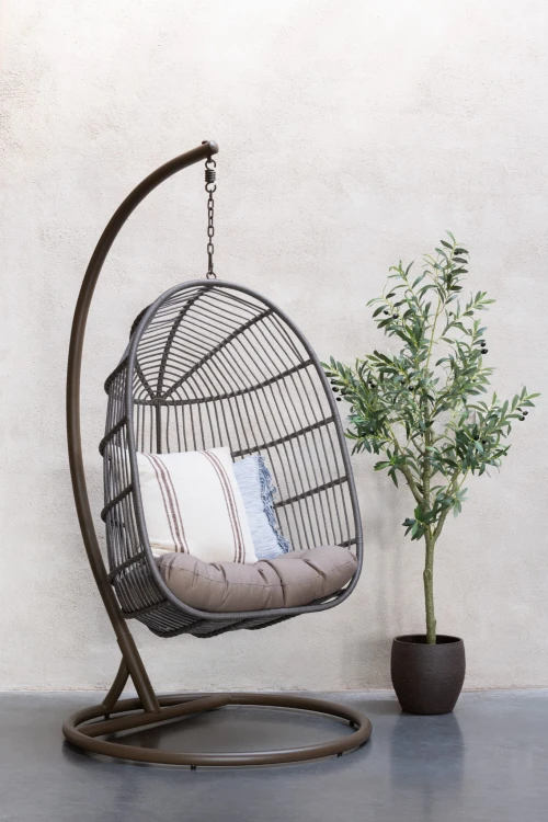 fotel wiszący egga steel brown j-line