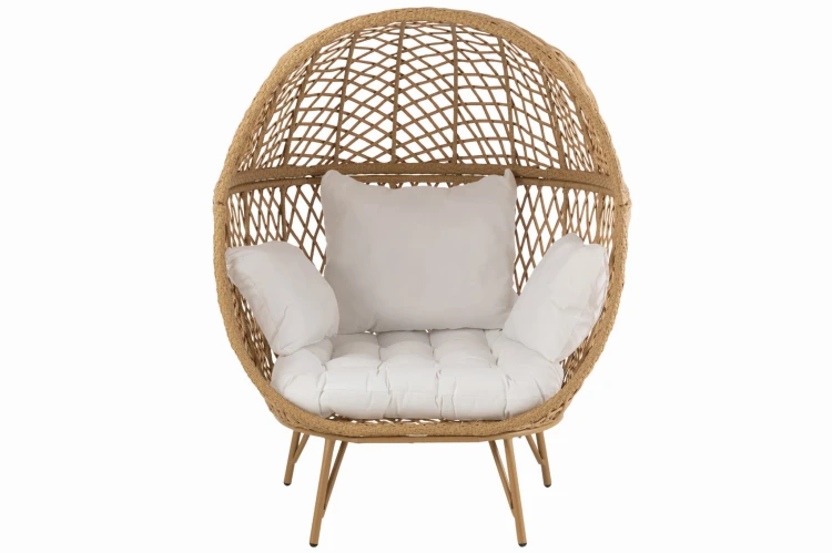 fotel ogrodowy lounge eva metal beżowy j-line