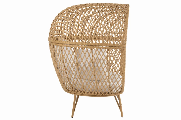 fotel ogrodowy lounge eva metal beżowy j-line