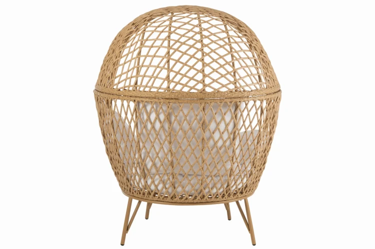 fotel ogrodowy lounge eva metal beżowy j-line