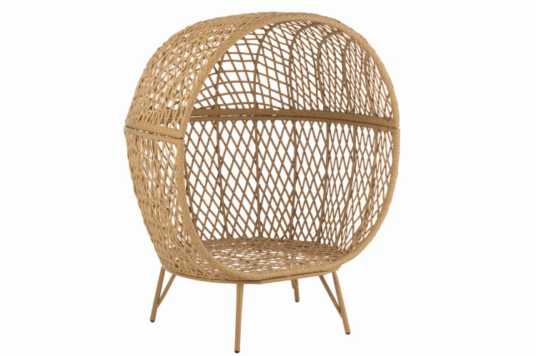 fotel ogrodowy lounge eva metal beżowy j-line
