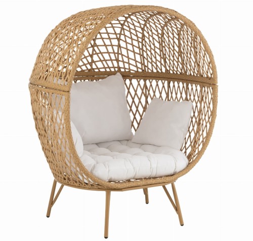 fotel ogrodowy lounge eva metal beżowy j-line