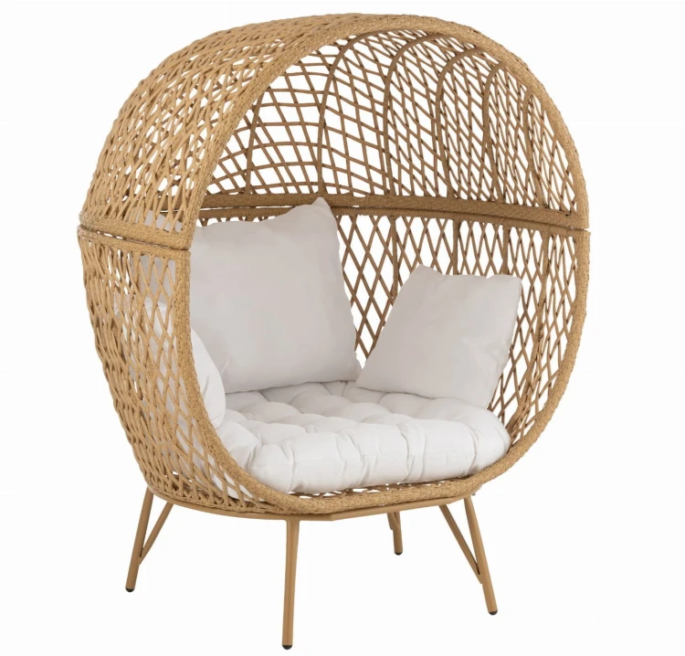 fotel ogrodowy lounge eva metal beżowy j-line