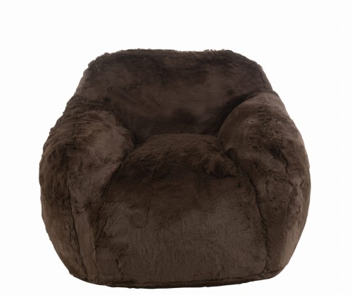Fotel Cutie Brown brązowy pluszowy J-Line