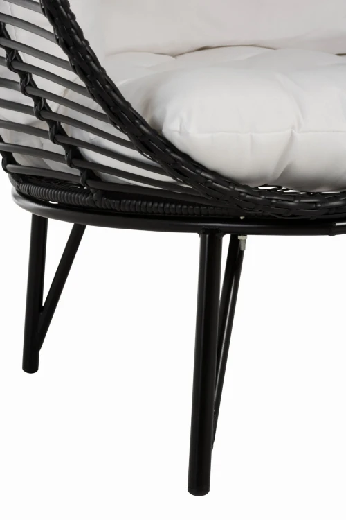fotel lounge oval steel ogrodowy czarny j-line