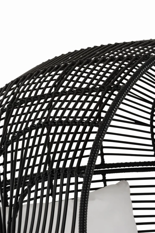 fotel lounge oval steel ogrodowy czarny j-line