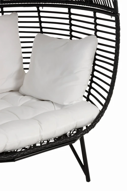 fotel lounge oval steel ogrodowy czarny j-line