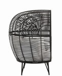 fotel lounge oval steel ogrodowy czarny j-line