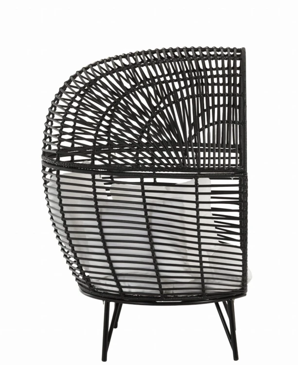 fotel lounge oval steel ogrodowy czarny j-line