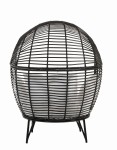 fotel lounge oval steel ogrodowy czarny j-line