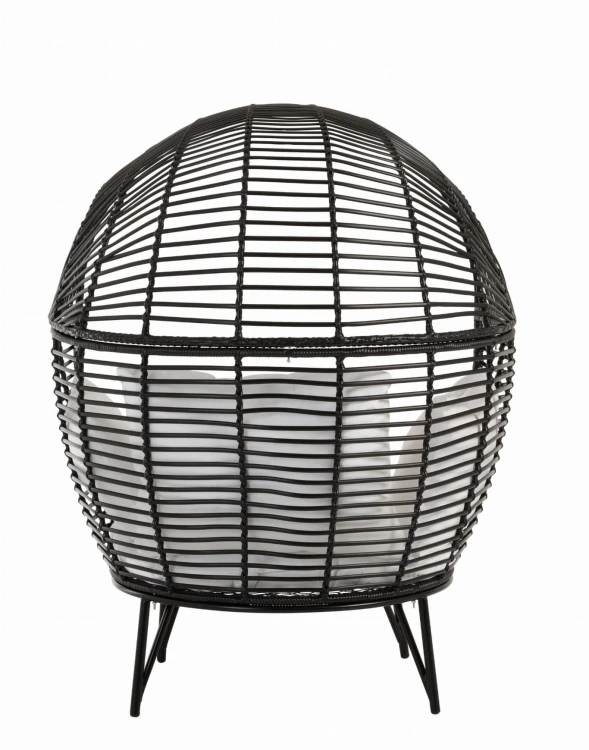 fotel lounge oval steel ogrodowy czarny j-line