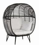 fotel lounge oval steel ogrodowy czarny j-line