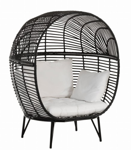 fotel lounge oval steel ogrodowy czarny j-line