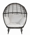 fotel lounge oval steel ogrodowy czarny j-line