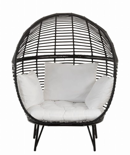 fotel lounge oval steel ogrodowy czarny j-line