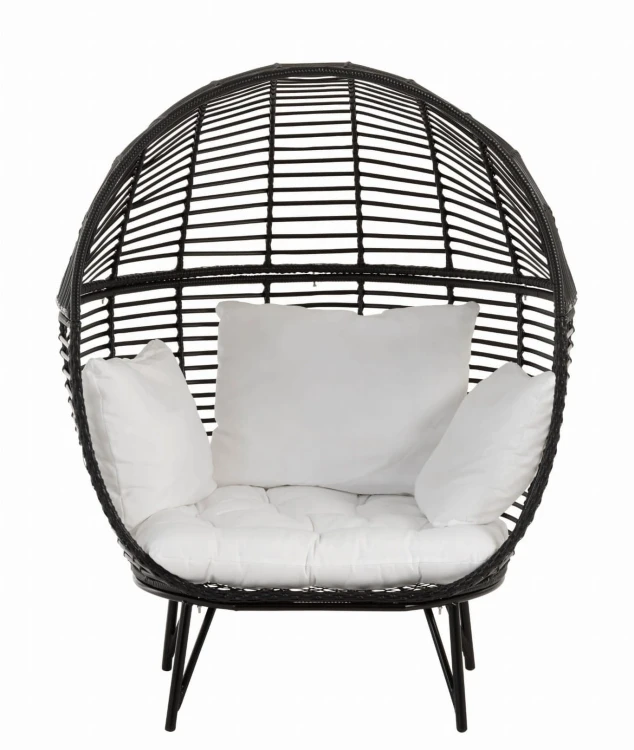 fotel lounge oval steel ogrodowy czarny j-line