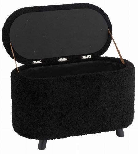stołek storage Teddy czarny j-line ze schowkiem